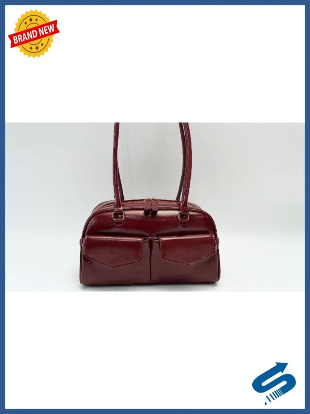 Women's Shoulder Bag with Dual Handles - Faux Leather Swing Handbag